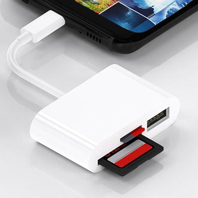 Card Reader 3-in-1 Multifunctional USB 2.0/Type-C U Disk TF Card Reader OTG Adapter for Mobile Phone