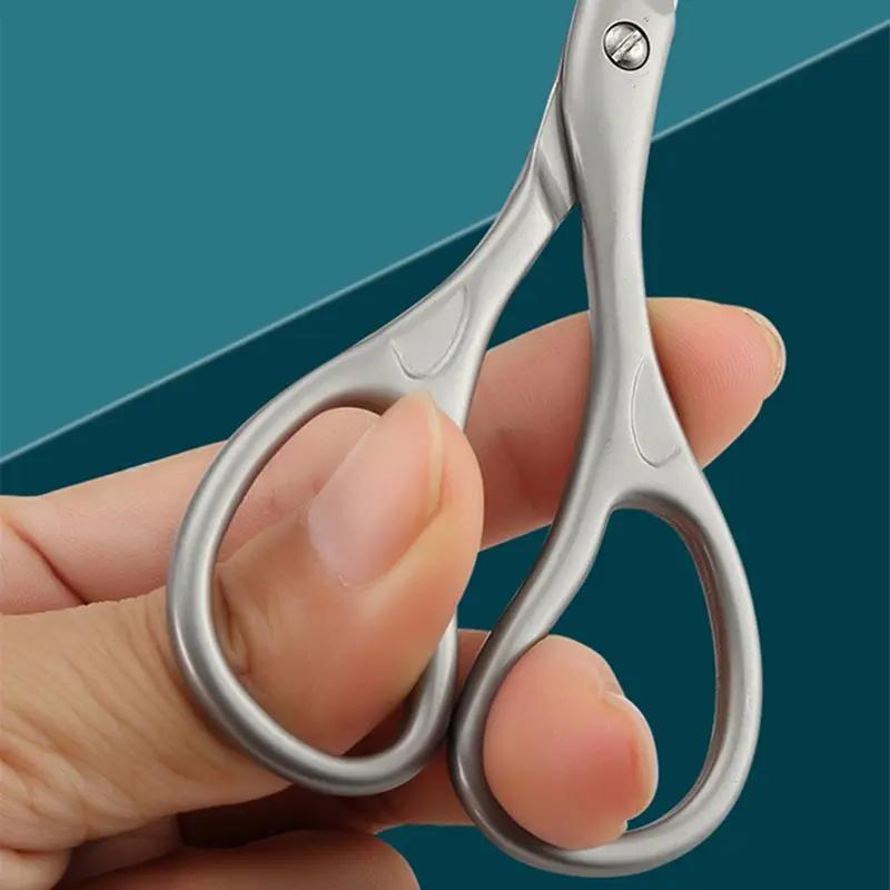 1Pcs Professional Nail Cutter Scissors Eyebrows Eyelash Multi-purpose Curved Blade Manicure Pedicure Fingernail Toenail Clipper