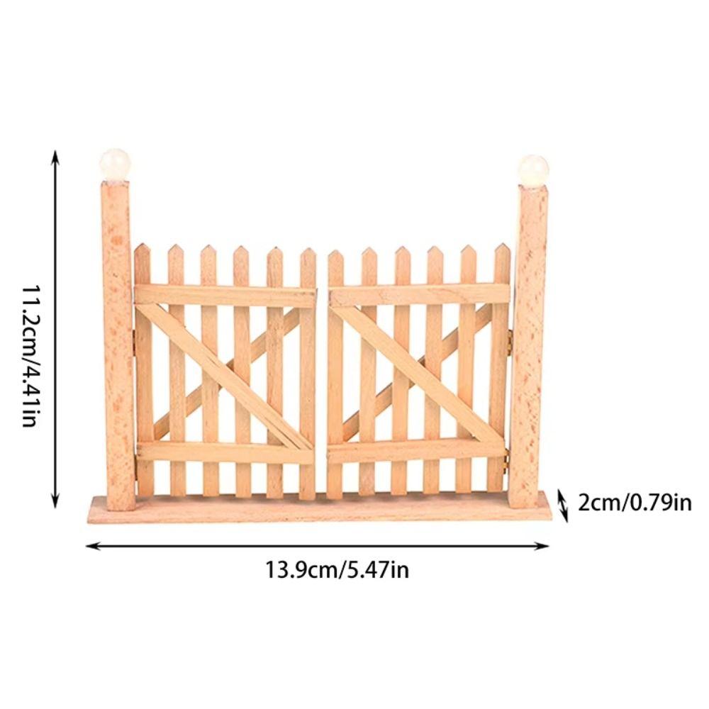 1:12 Scale Dollhouse Fence Door Decoration Toy Dolls House Garden Furniture  for Fairy Garden