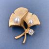 Retro Gold Barock Stern Mond Bogen Tulpe Ginkgo Brosche