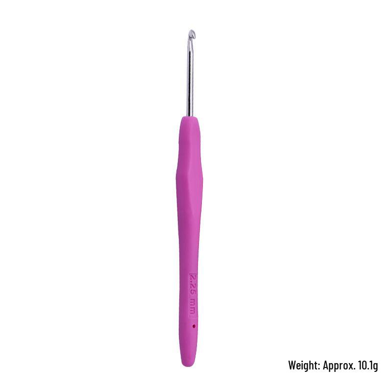 Colorful Metal Crochet Hook with Plastic Handle for DIY Knitting