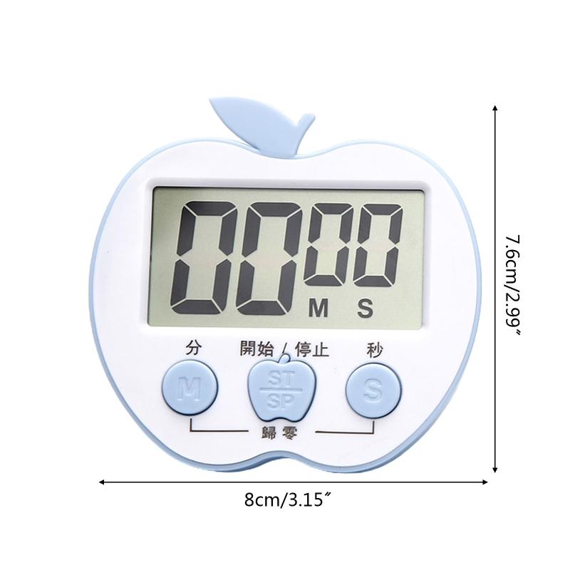 Countdown Timers Magnetic Suction Student Reminder Baking Timers Large Screen Reminder Plastic Material Apples Shaped