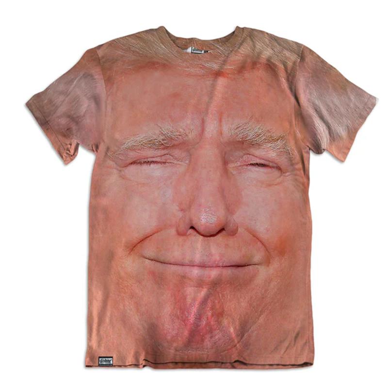 2026 Donald Trump Face Print T-shirt Funny Streetwear O-neck Plus T Shirts Humour Gift Personality Trend New Design Unisex Tee