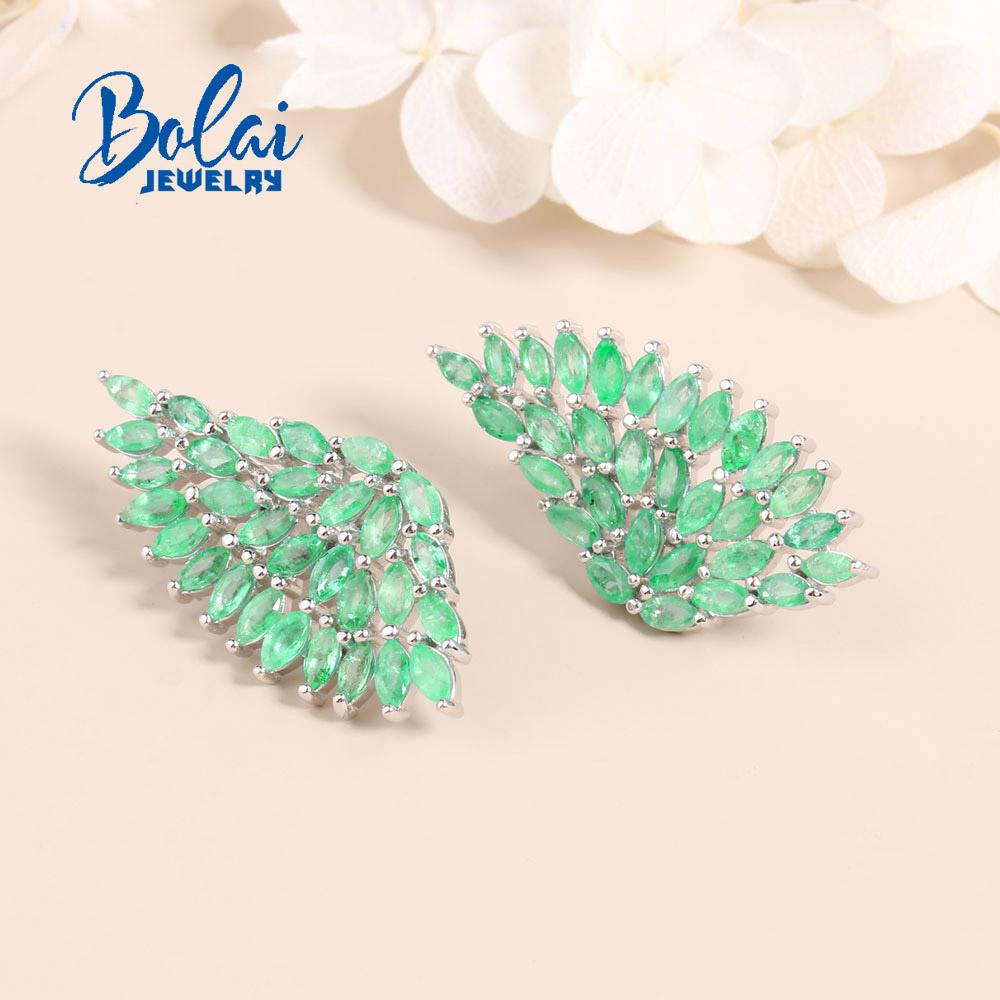 Bolaijewelry 2023 noi cercei cu închidere smarald Zambia 100% natural 5ct bijuterii fine din piatră prețioasă naturală verde 925 argint pentru femei