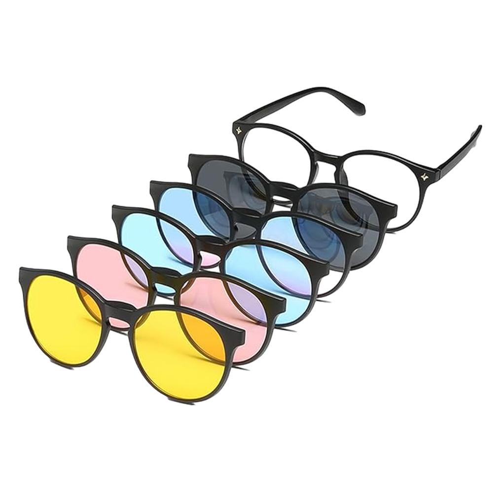 

PC Frame Sunglasses With Magnetic Clips Convenient And Versatile Eyewear Magnetic Clip-on Lenses