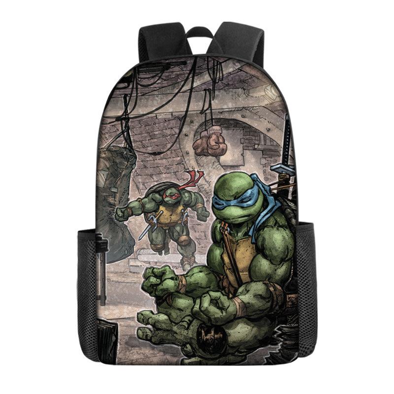 Teenage Mutant Ninja Turtles Children'S School Bag Elementary School Student Cartoon Breathable Backpack Cute Burden Reduction Cool Anime Backpack