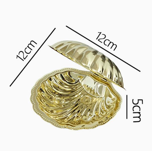 Luxurious French Retro 304 Stainless Steel Shell Butter Box Jewelry Storage Box Antique Food Box
