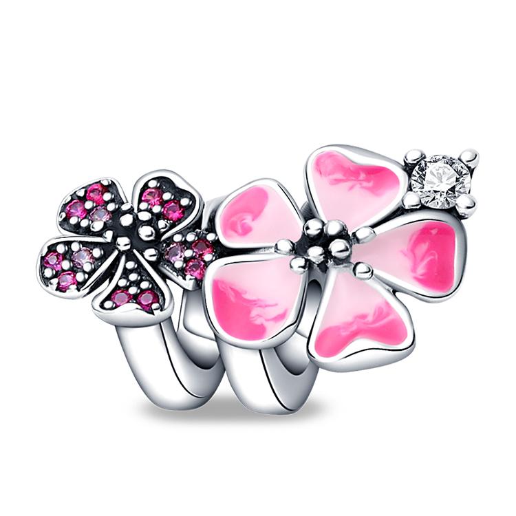 Copper Sunflower Sakura Clover Floral Plants Series Charm Beads Fit Original Bracelets Diy Jewelry Gifts