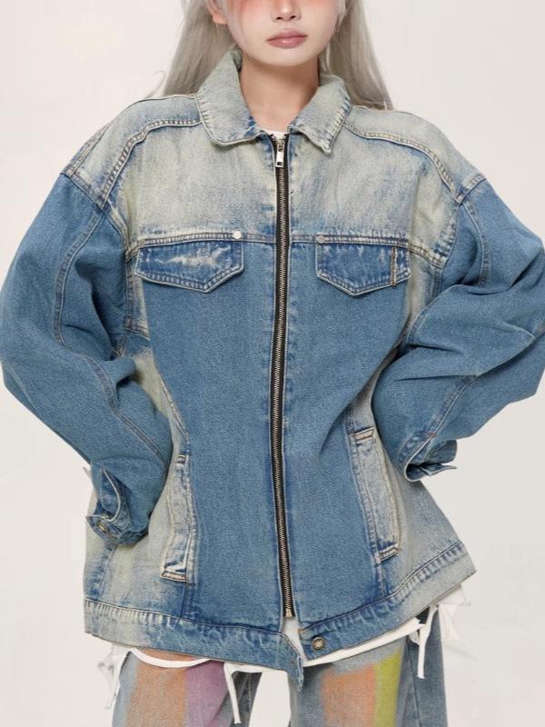 Chaqueta de Motocicleta de Denim Retro Desgastado para Mujer 2026 para Principios de Primavera