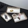 Decorative Makeup Vanity Trays Crystal Mirrored Trinket Ornate Perfume Plate for Dresser - 3
