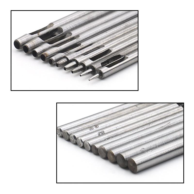 10pc/set DIY Round Hole Cutting Tool, Leather Grooving Tool, Manual Punching Tools, Leather Belt & Shoulder Strap Circle Puncher