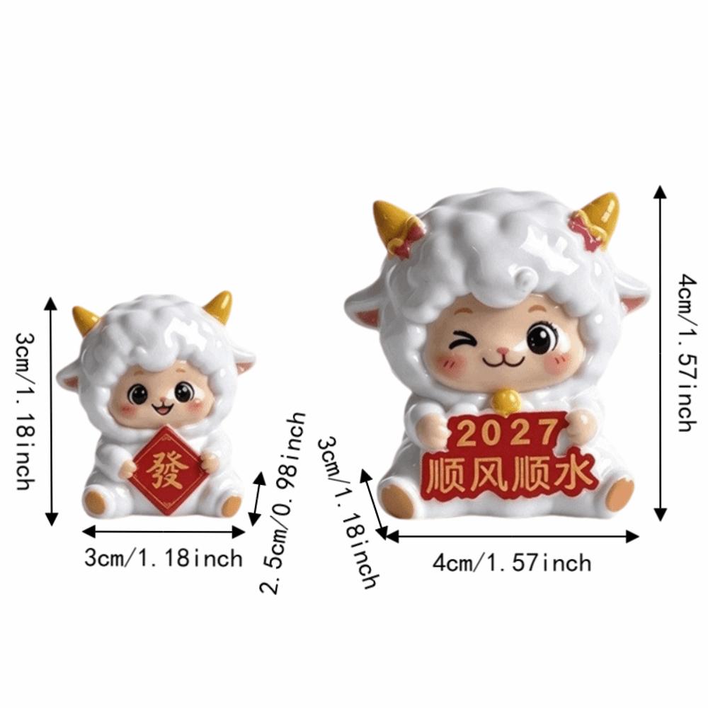 Resin Year of The Goat Ornament Cute Design Mascot Ornament Zodiac Figurines Spring Festival