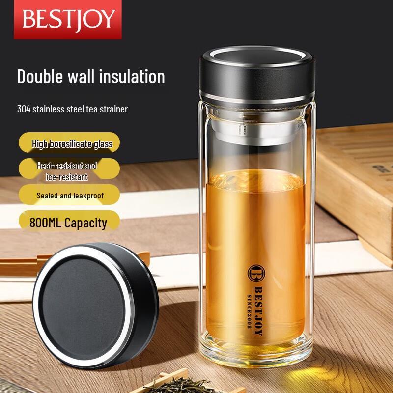 

FUGUANG Double-Layer Heat-Resistant Glass Water Bottle