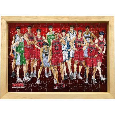 Slam Dunk Inter High School Championship Transparent Mini Jigsaw Puzzle + Wooden Frame Set HS104-758, Mixed Colors, 104 Pieces Jigsaw Puzzle