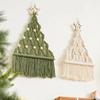 Top Quality Aesthetic Woven Christma Tree Macrame Tapestry Wall Hanging Pendant with Decorative Tassel Cotton Rope for Apartment
