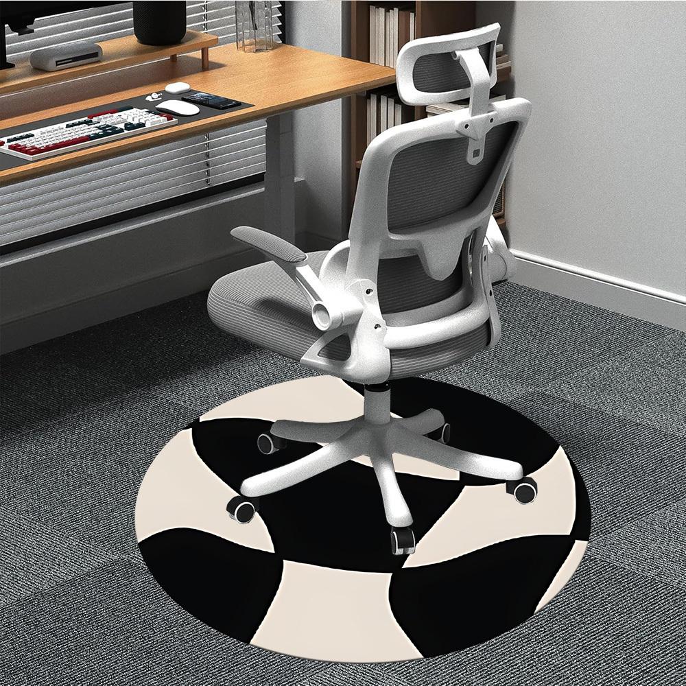 1pc Soccer Ball Office Round Area Rug, Indoor Mat Suitable For Office, Under Office Chairs Bedroom Living Room Home Decor, Room Deco