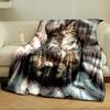 Cute Sleeping Kitten Print Flannel Blanket bedroom Blanket for Livingroom Couch lunch break Soft throw for Friend's festival Gift