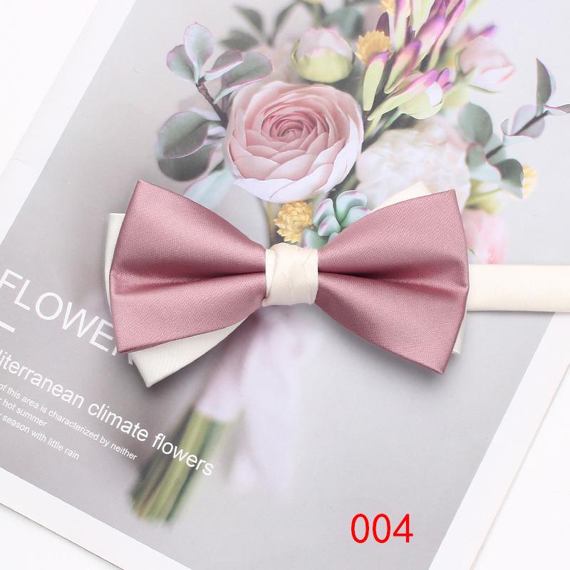 Solid Color Matching Double-Layer Bow Tie Men'S Business British Style Suit Accessories Wedding Bow Tie
