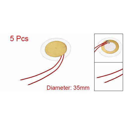uxcell Piezo Disc Brass 35mm Piezo Pickup Plate Diameter Piezo Sensor Pack of 5