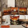 2D Western Desert Sunset Throw Pillow Covers Pattern Cushion Cover Suitable For Sofa Bedroom Car Pillow Cover