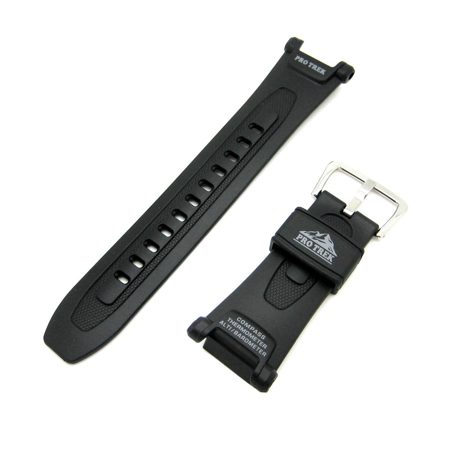 Casio PROTREK Genuine Replacement Band/Strap, Urethane, Black, 10036568