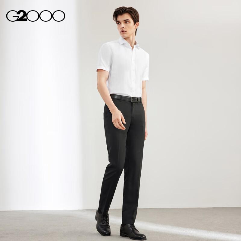 G2000 Mall-Matching Cotton Blend Oxford Cotton Short-Sleeve Shirt, White, S/03