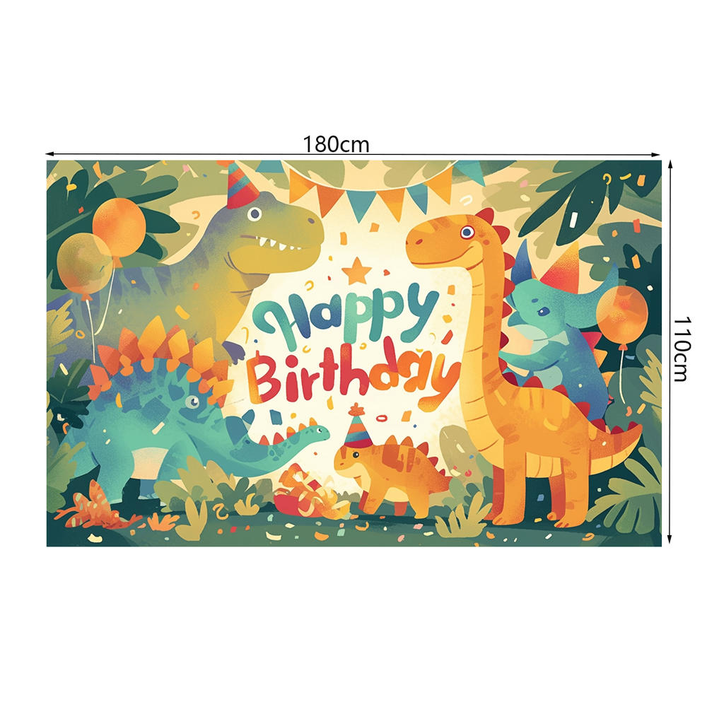Dinosaur Jungle Birthday Party Backdrop Polyester Kids Birthday Party Decoration Banner Room Photo Booth Background Props