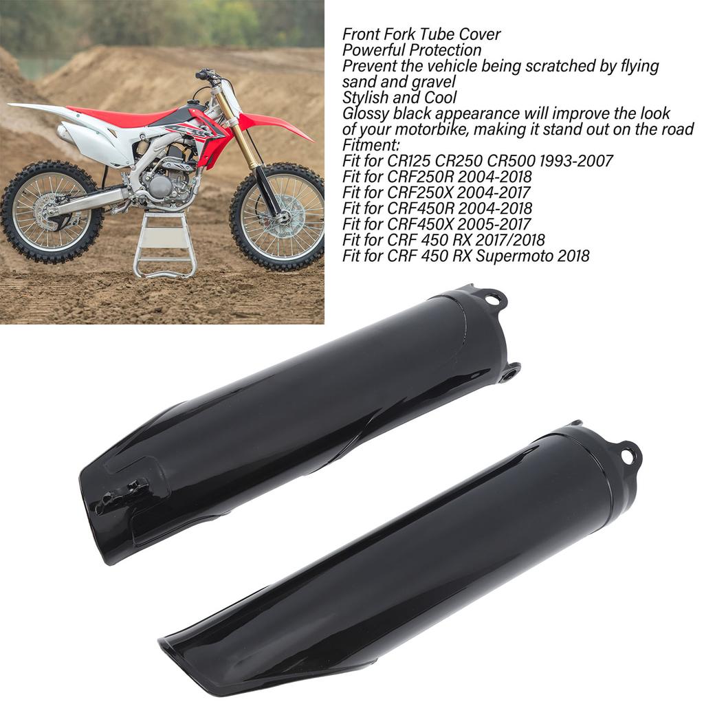 2 ks Kryt trubky přední vidlice Lesklá černá Náhrada pro Honda CRF250R CRF250X CRF450R CR125 CR250 CRF 450 RX Příslušenství