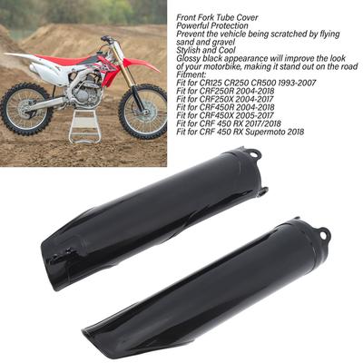 2Pcs Front Fork Tube Cover Glossy Black Replacement for Honda CRF250R CRF250X CRF450R CR125 CR250 CRF 450 RX Accessories