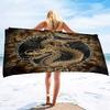 Bath Towel with Dragon Printed,Oversized Beach Towel Absorbent Soft Microfiber Pool Swimming Towels for Adults Teens Large Size