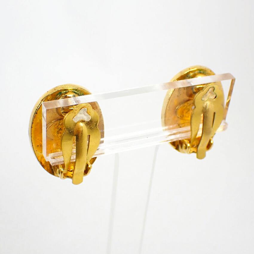 [Pre-owned] CHANEL Gold Coco Mark Earrings / j72-27
