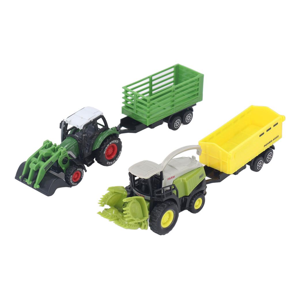 Kids Farm Tractor Toy Set Pull Back Realistic Scale Flexible Joints Toddlers Tractor Vehicle