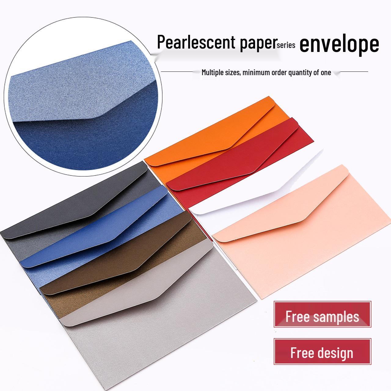 

Индивидуальный матовый перламутровый конверт с горячим тиснением и печатью логотипа 5 - 11x22cm