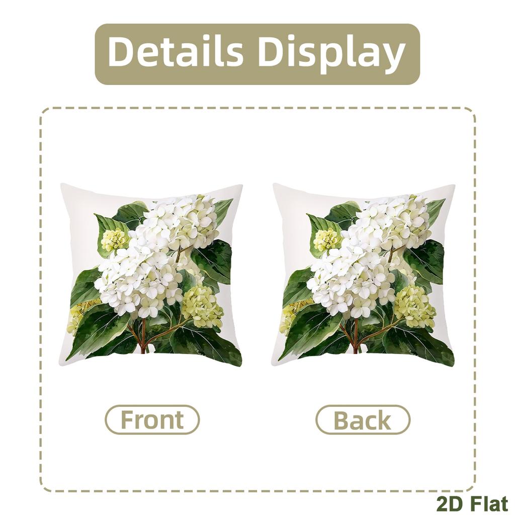 White Hydrangea Pillow Cases Soft Pillow Covers for Home Bedroom Sofa Flower Cushion Covers Birthday Party Baby Shower Supplies