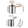 Strainer Basket Deep Fryer Pot Wood Handle Stainless Steel Frying Pan  Home Restaurant