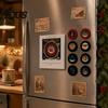 Customizable Audio Message Player Programmable Vinyl Record Fridge Magnet with 9 NFC Music Records, Retro Aesthetic Magnetic Personalized Sound