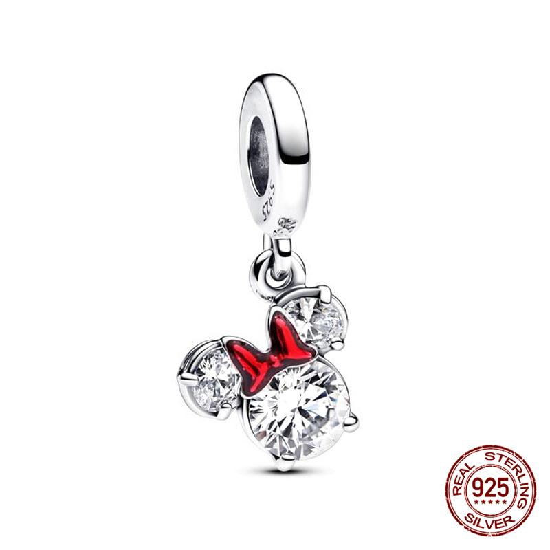 New  Mickey Minnie Beaded Marvel Lron Man Charms Plata De Leyoriginales Fit Bracelet Diy Jewelry Making Women'S Gift