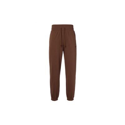 Logo High-Waisted Loose Cuffed Oversized Fleece Casual Pants Women Pants Brown DQ5888-259