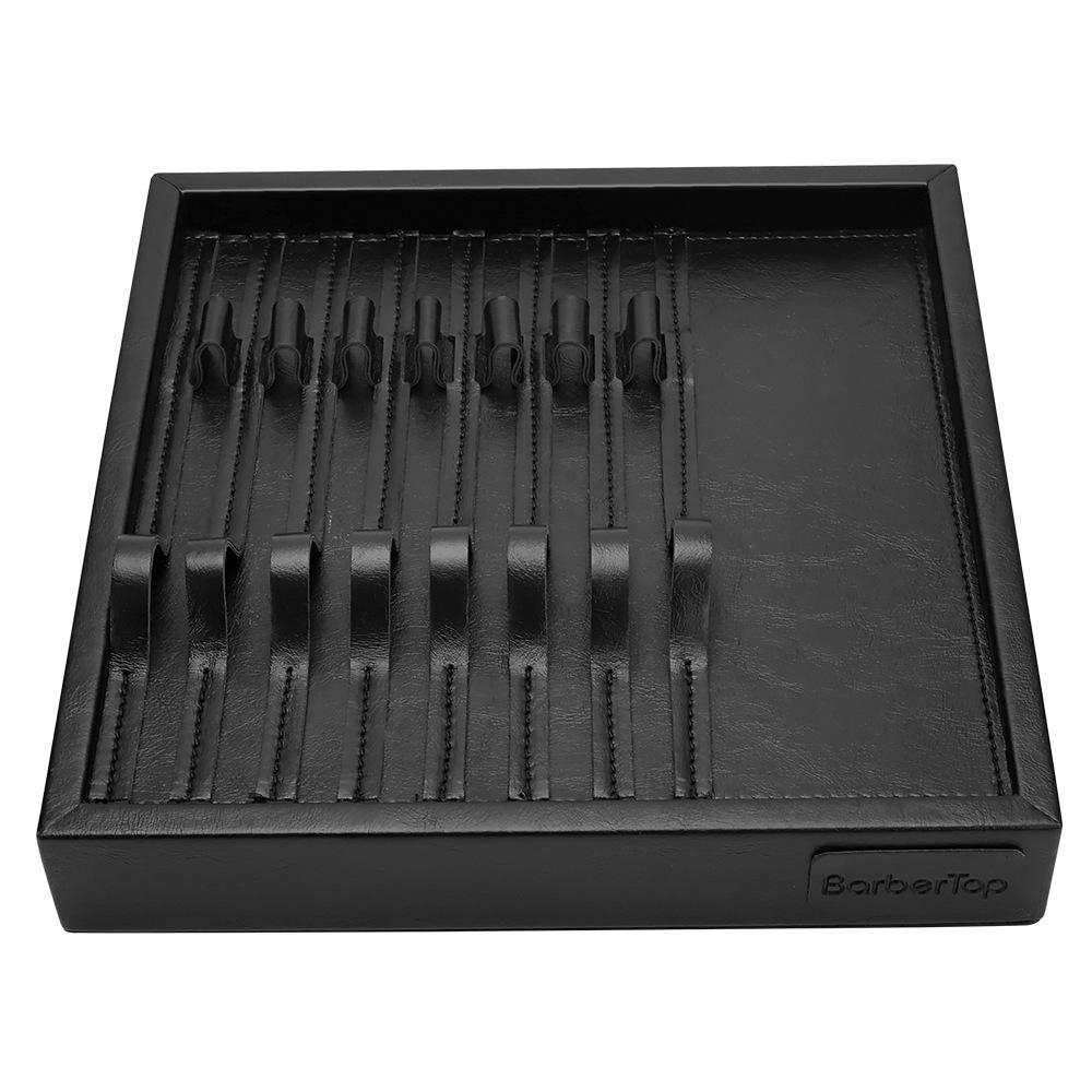 

Набор для демонстрации и хранения парикмахерских ножниц: Вмещает 7 ножниц и расчесок чёрный