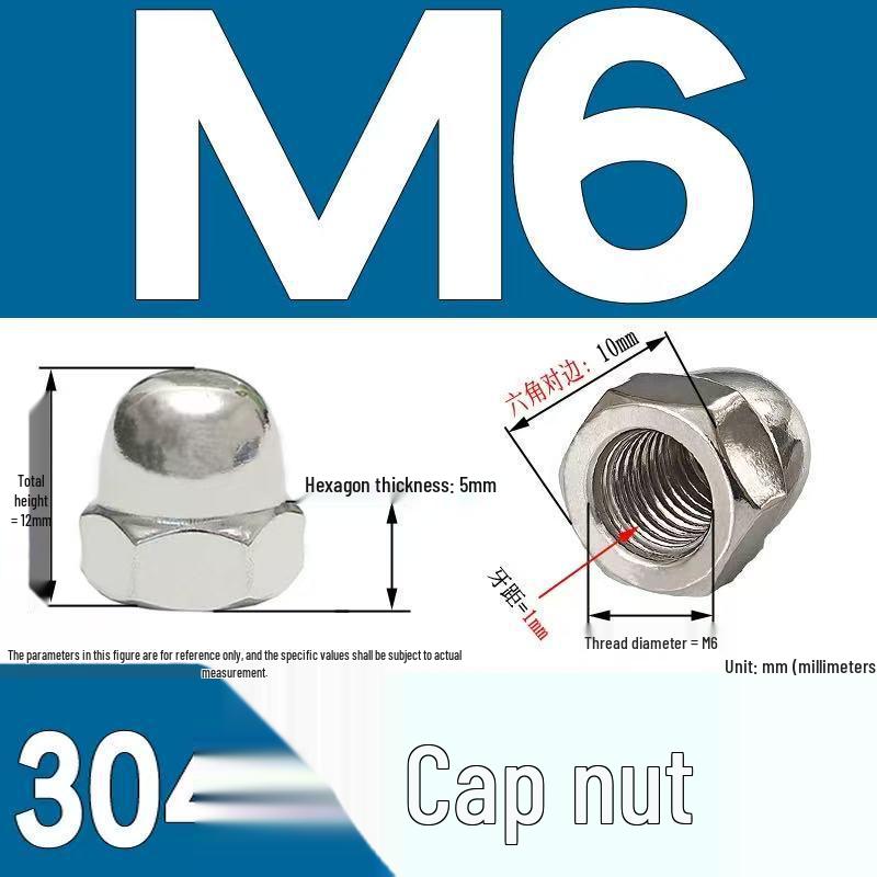 304 Stainless Steel Decorative Cap Nut with Integrated Ball Head DIN1587