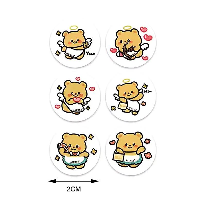 500Pcs Self Adhesive Diy Decoration Butter Bear Cartoon Animal Cute Waterproof Decorative Sticker Tablet Phone Case Sticker