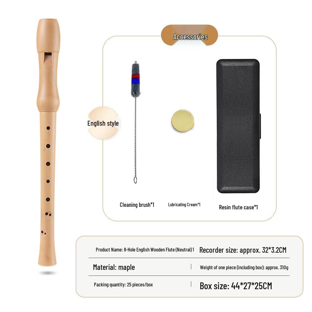 Chime Soprano Recorder: Half-Wood, Six/Eight-Hole, German/English Fingering, for Adults & Children.