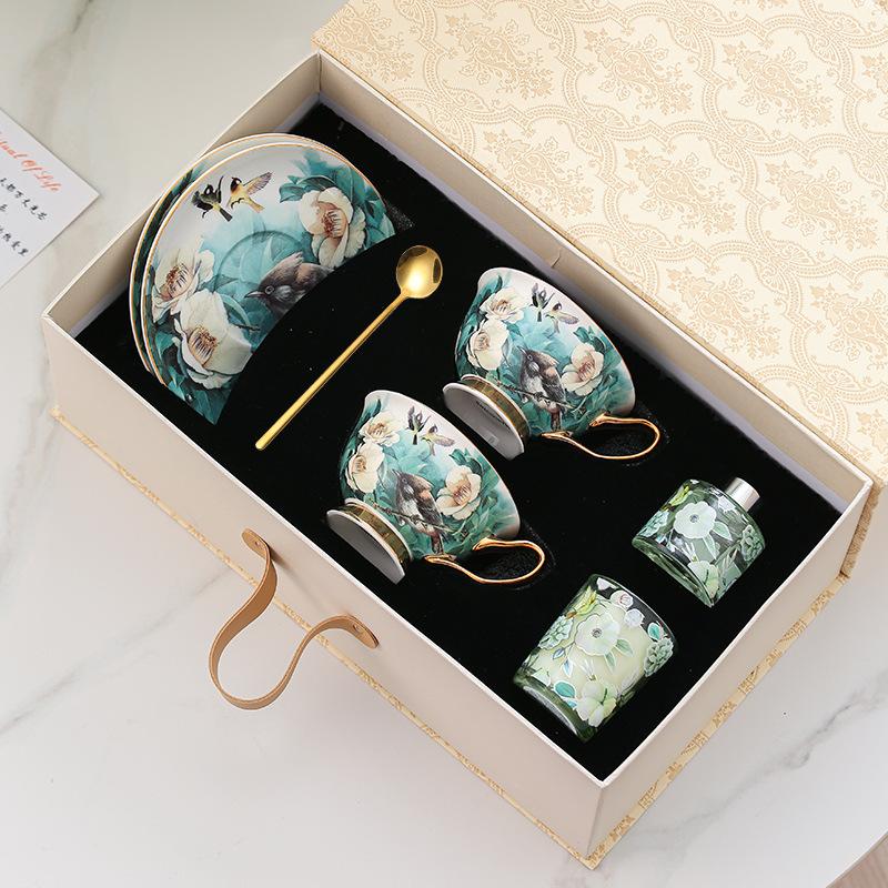 Coffee Cup, High-End Exquisite Bone China Glass Pot, Flower Cup, Housewarming Gift For Girlfriends, Hand Gift, Tea Set