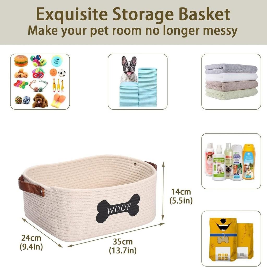 Cotton Multifunction Storage Basket With Handles For Home Organization And Toy Storage