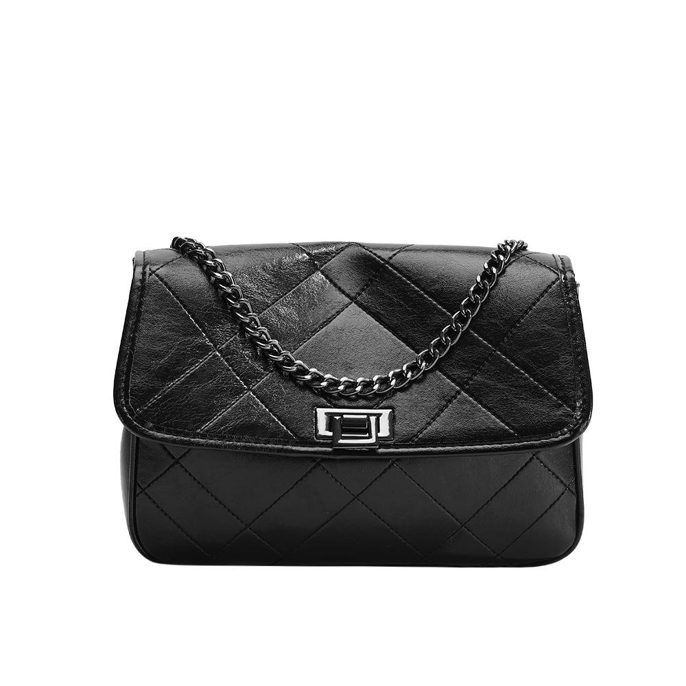 2025 New Women's Bag Small Style Quilted Chain Bag Fashionable Single Shoulder Small Square Bag Commuter Crossbody Bag