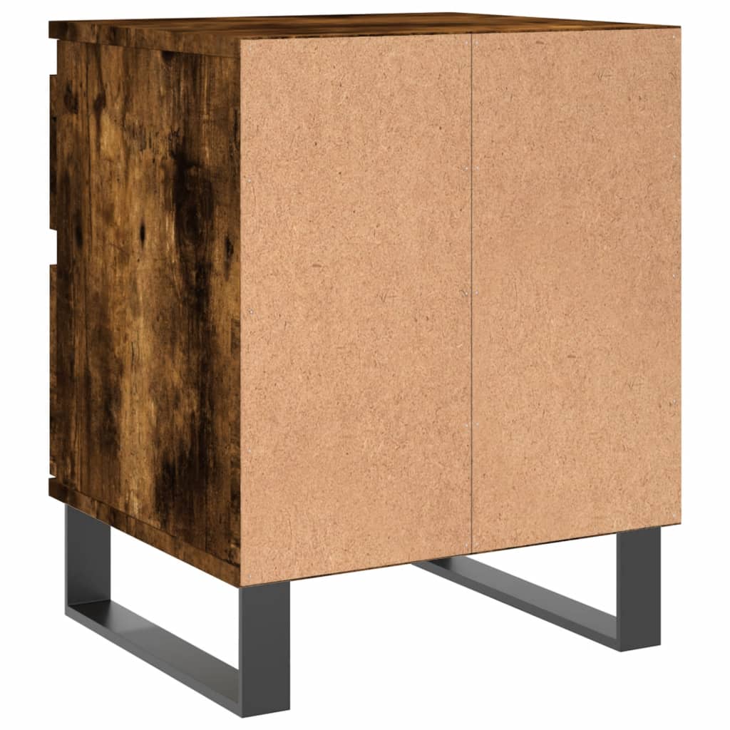 Nightstands (2 Pcs) Smoked Oak Finish 40 X 35 X 50 Cm Engineered Wood