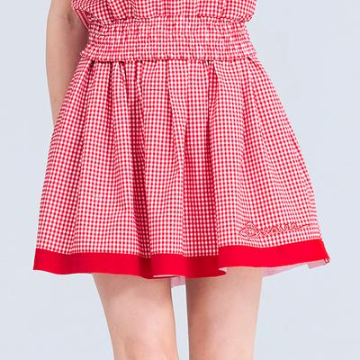 A Wave Women'S Check Flare Skirt Red