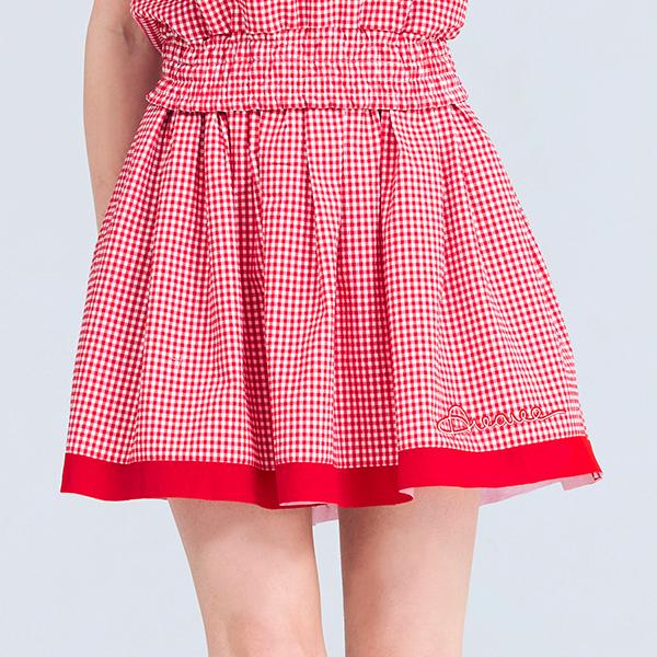 AVAVE Women'S Check Flare Skirt Red