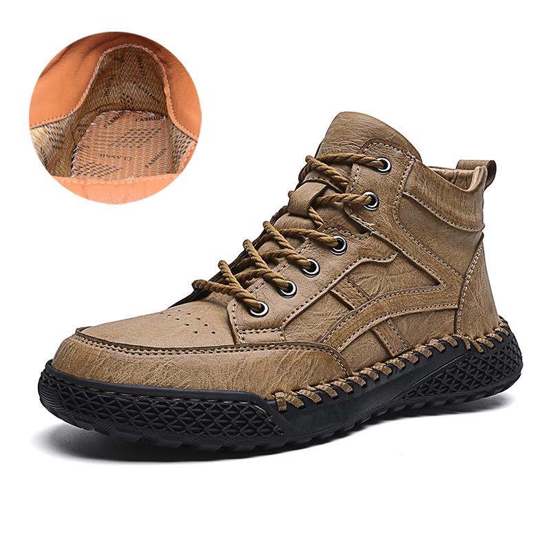 Handmade Genuine Leather Boots Men Shoes Comfortable Ankle Boots For Men Casual Shoes Outdoor Tooling Shoes