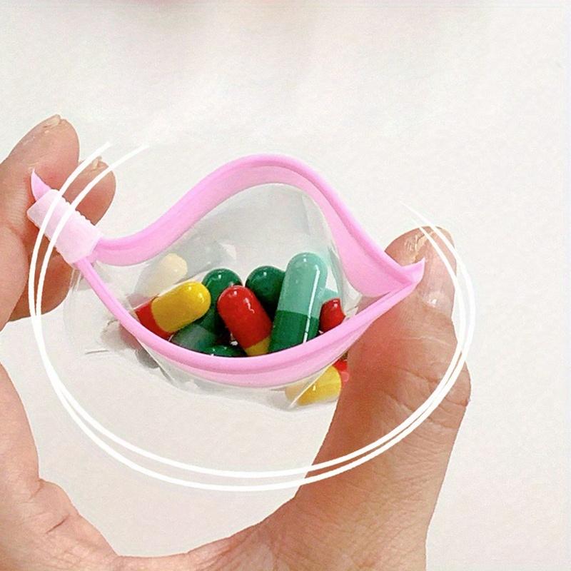 Pill Pouch Bags Zippered Pill Pouch Set Reusable Translucent Medicine Organizer Self Sealing Medicine Bag Travel Plastic Pill Bags